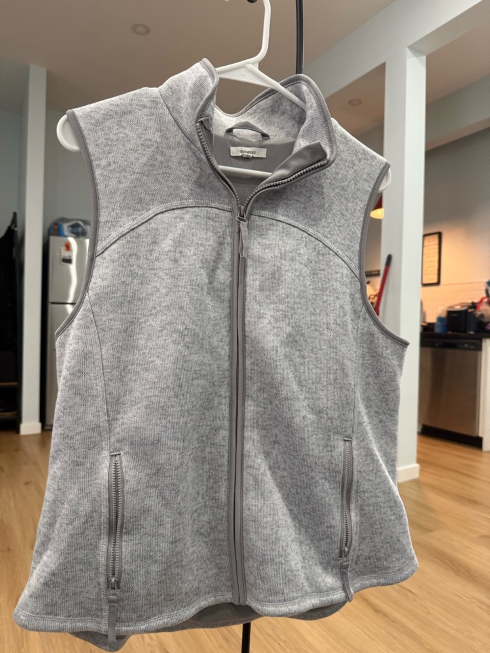 Light Gray Zip-Up Fleece Vest